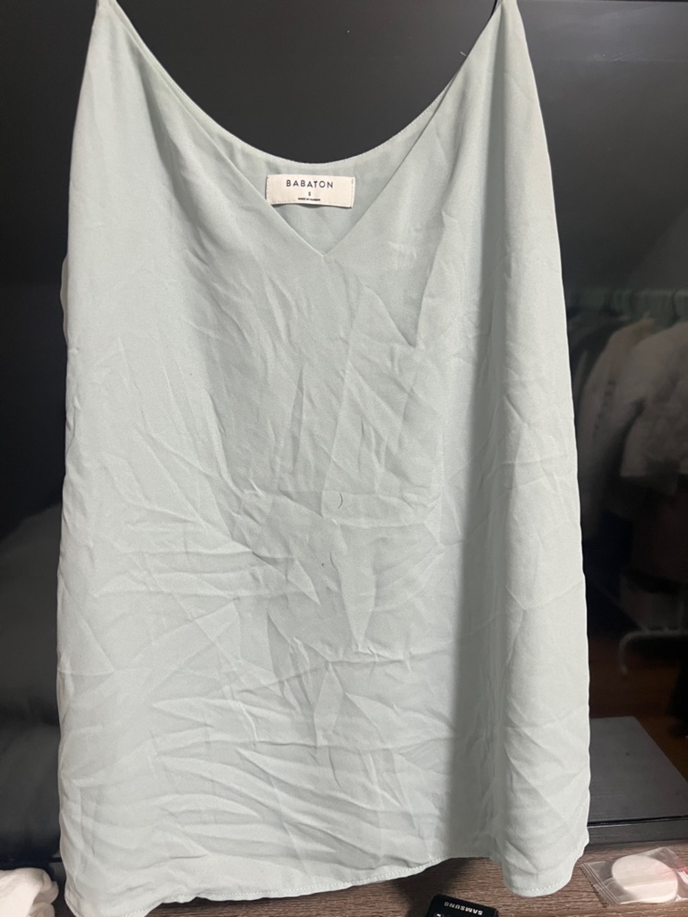 Babaton Mint Green V-Neck Slip Cami